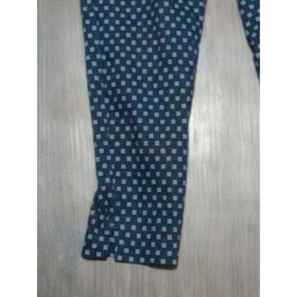 H&m Pants Womens Size 6 Navy Blue Print Stretch Cropped Side Closure - Picture 2 of 11